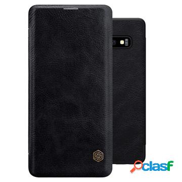 Custodia a Flip Nillkin Qin per Samsung Galaxy S10+ - Nero