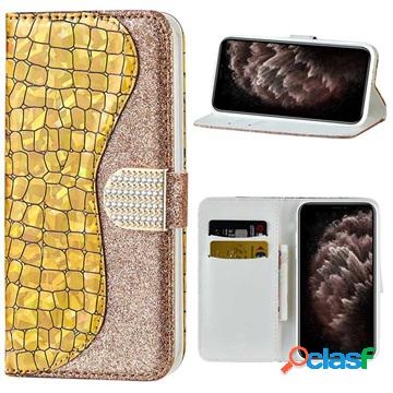 Custodia a Portafoglio Croco Bling per iPhone 12 Pro Max -