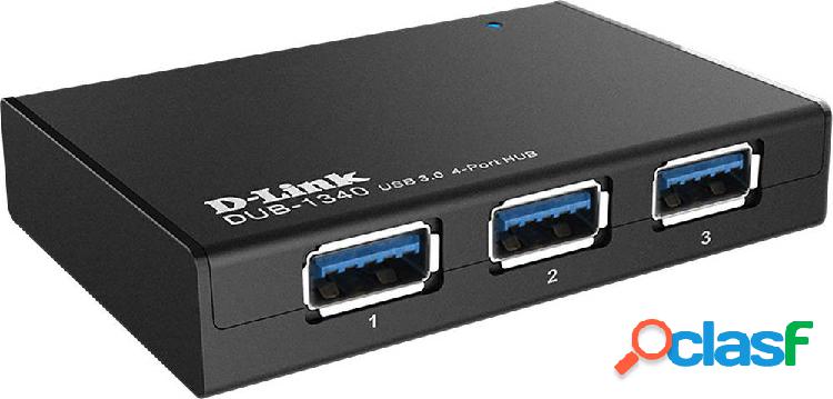 D-Link DUB-1340/E 4 Porte Hub USB 3.0 Nero