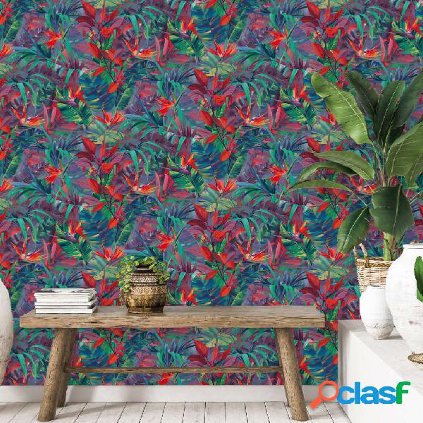 DUTCH WALLCOVERINGS Carta da Parati Paradise Flower Verde