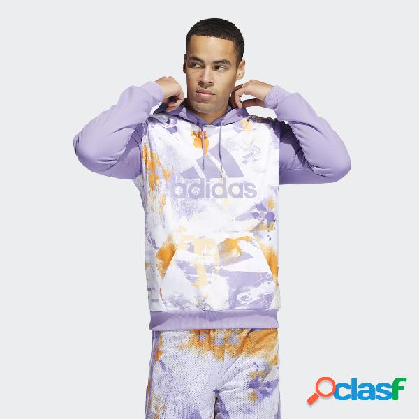Felpa con cappuccio da basket Allover Print