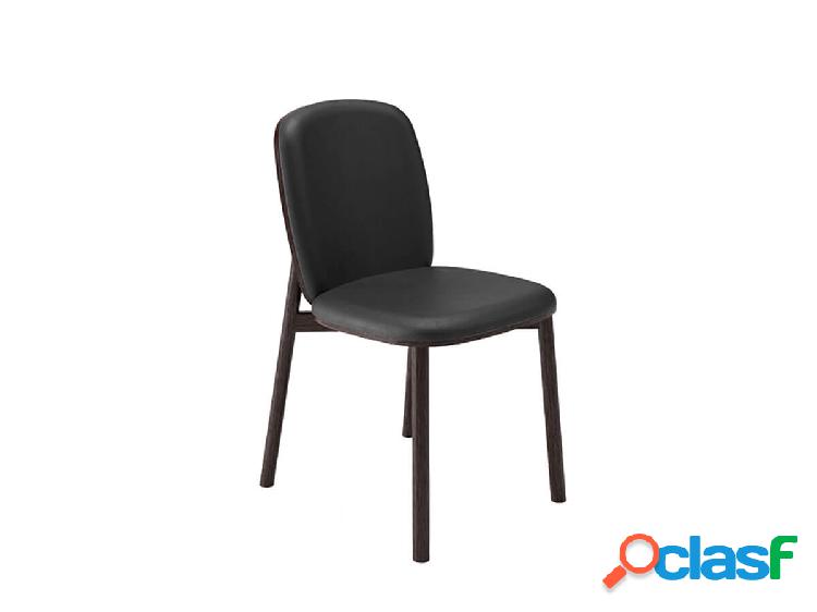 Fiam Magma Sedia Rovere Grigio / Pelle Nera