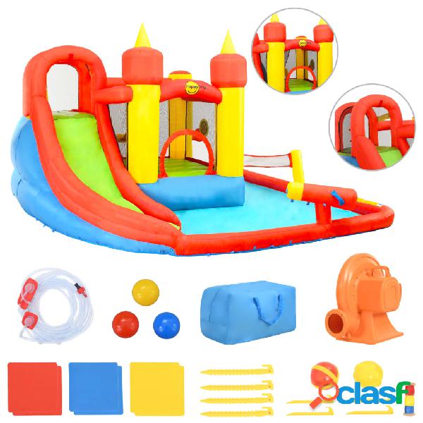 Happy Hop Gonfiabile Bambini Scivolo e Piscina 410x385x220