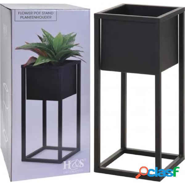 Home&Styling Vaso da Fiori con Supporto in Metallo Nero 50