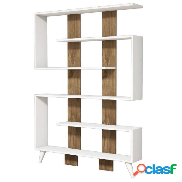 Homemania Libreria Jane 120x22x164 cm Bianca e Noce