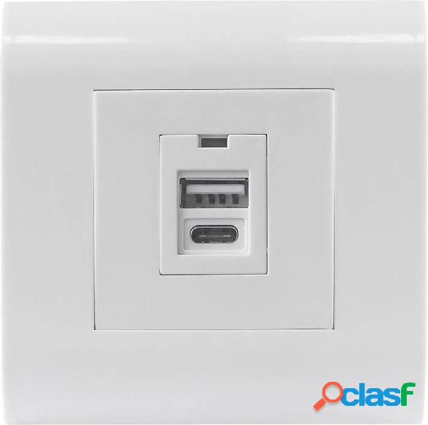 Intellinet 772198 2 vie Presa di ricarica USB IP20 Bianco