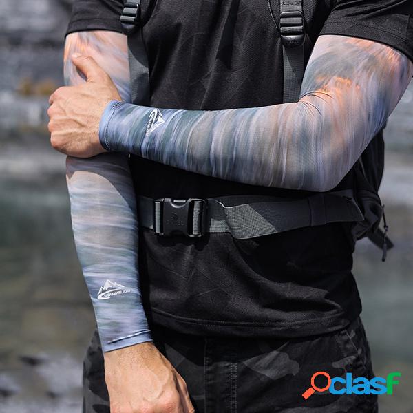 Jassy Mens Ice Silk Outdoor Sunscreen Abstract Print Cycling