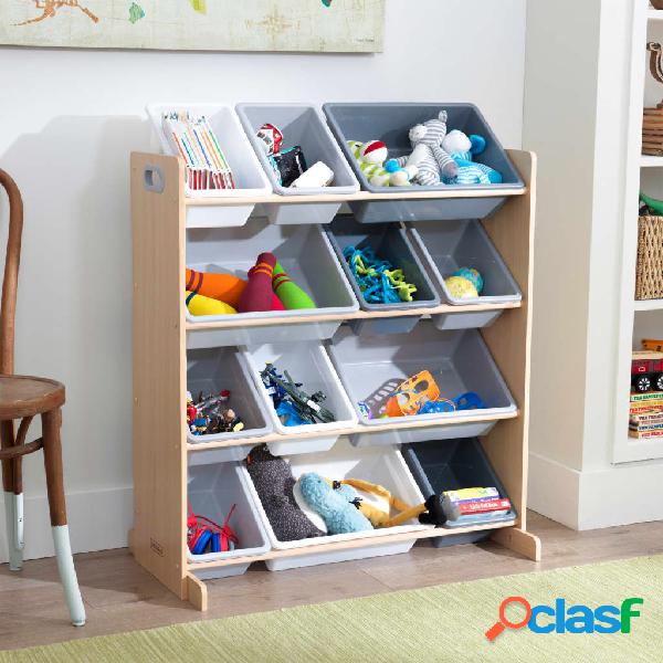 KidKraft Scaffale Portagiochi Sort It & Store It Grigio e