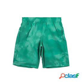 Kids Boys Shorts Green Tie Dye 3D Print Spring Summer 3-12