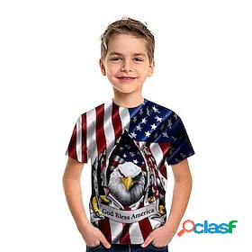 Kids Boys T shirt American Independence Day Short Sleeve 3D