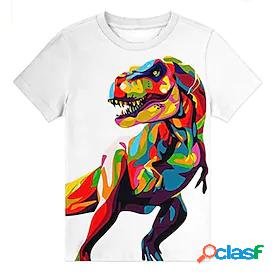 Kids Boys T shirt Short Sleeve 3D Print Crewneck Dinosaur