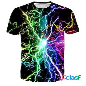 Kids Boys T shirt Short Sleeve 3D Print Crewneck Optical