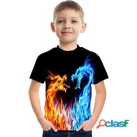 Kids Boys T shirt Tee Dragon Short Sleeve 3D Print Graphic