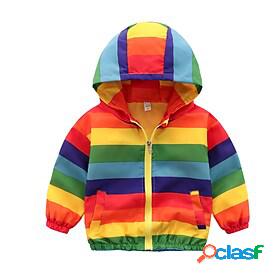 Kids Boys Trench Coat Rainbow Rainbow Color Block Active /