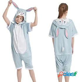 Kids Kigurumi Pajamas Rabbit Bunny Onesie Pajamas Ice Silk