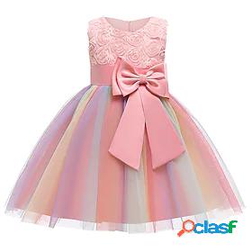 Kids Little Dress Girls' Rainbow Floral Patchwork Party