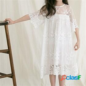 Kids Little Girls Dress Floral / Botanical Solid Color Daily