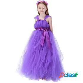 Kids Little Girls Dress Plain Halloween Performance A Line