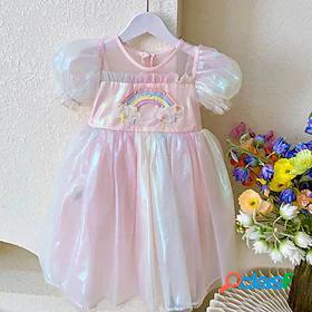 Kids Little Girls Dress Rainbow Performance A Line Dress