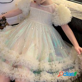 Kids Little Girls Dress Sequin Party Performance A Line