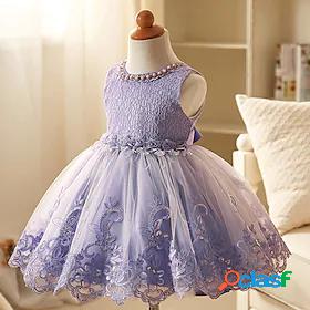 Kids Little Girls' Dress Solid Color Paisley Party / Evening
