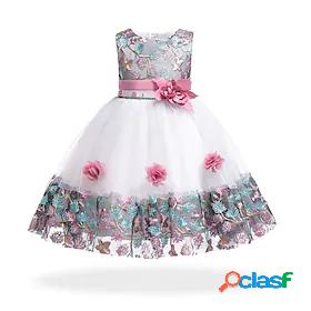 Kids Little Girls Party Dress Floral Patchwork Flower
