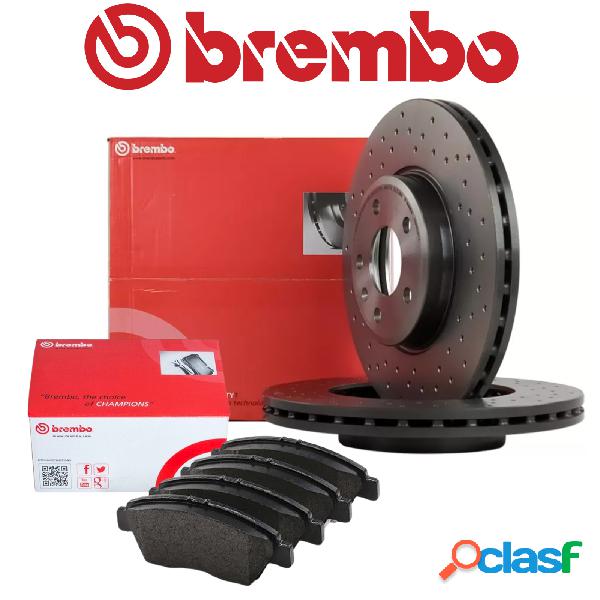 Kit Dischi Forati e Pastiglie Anteriori Brembo Vw Audi