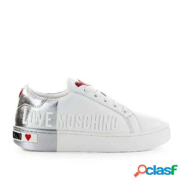 LOVE MOSCHINO SNEAKERS DONNA JA15123G1CIA210A PELLE BIANCO