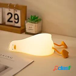 Lampada da notte a LED in silicone piatto sdraiato da