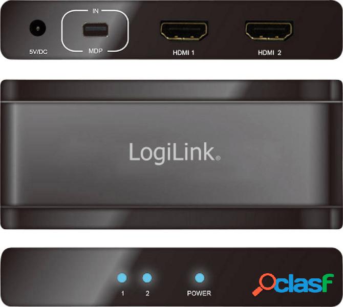 LogiLink 2 Porte Distributore, splitter Mini DisplayPort