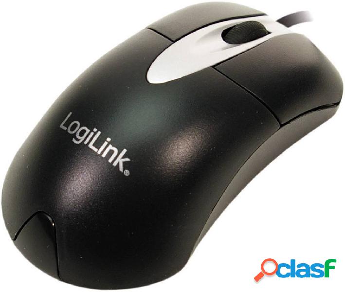 LogiLink ID0011 Mouse USB Ottico Nero 3 Tasti 800 dpi
