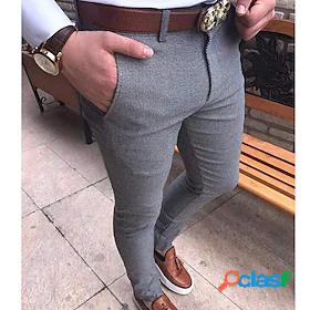 Mens Basic Chinos Tapered pants Full Length Pants Solid
