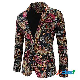 Mens Blazer Print Regular Coat Rainbow Street Casual Single