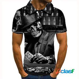 Men's Golf Shirt Tennis Shirt Graphic Prints Skull 3D Print