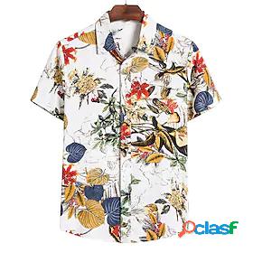 Mens Shirt Plants Graphic Patterned 3D Print Turndown Street