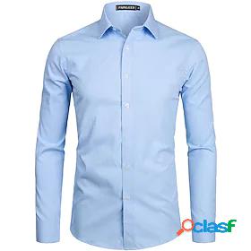 Men's Shirt Solid Colored Collar Classic Collar Normal Party
