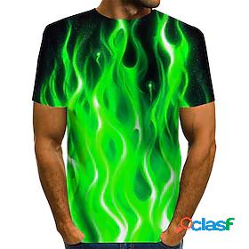 Mens T shirt Shirt Graphic Flame Round Neck Daily Short