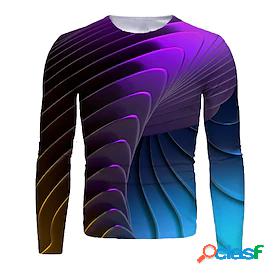 Mens T shirt Tee Shirt Graphic Abstract 3D 3D Print Round