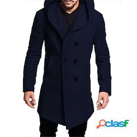 Men's Trench Coat Overcoat Long Asian Size Coat White Black