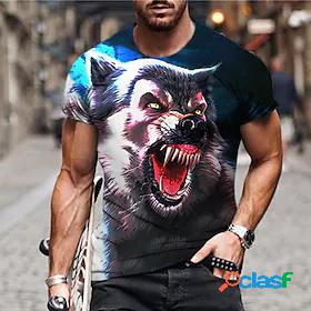 Men's Unisex T shirt Tee Graphic Prints Wolf Animal 3D Print