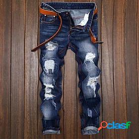 Men's Vintage Streetwear Pocket Patchwork Jeans Chinos Full