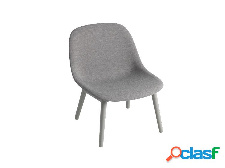 Muuto Fiber Lounge Chair / Base in Legno - Remix 133 Grigio