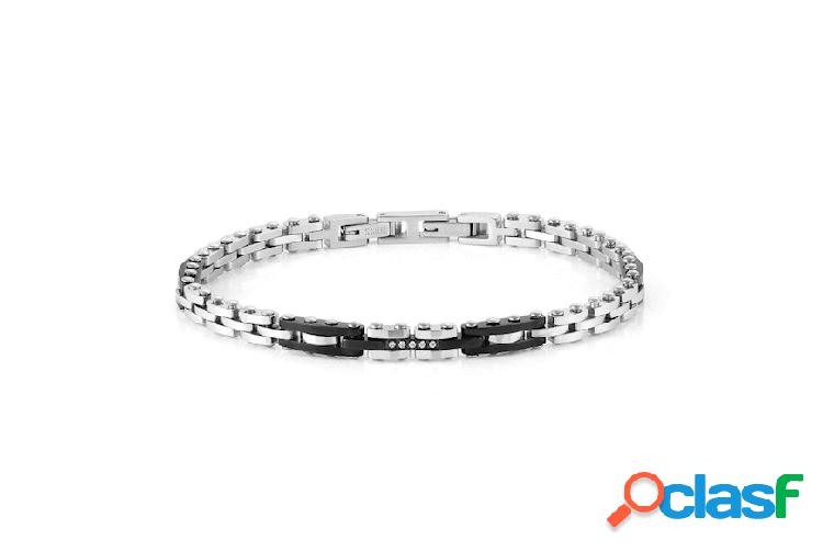 Nomination Bracciale Strong acciaio con zirconi acciaio nero