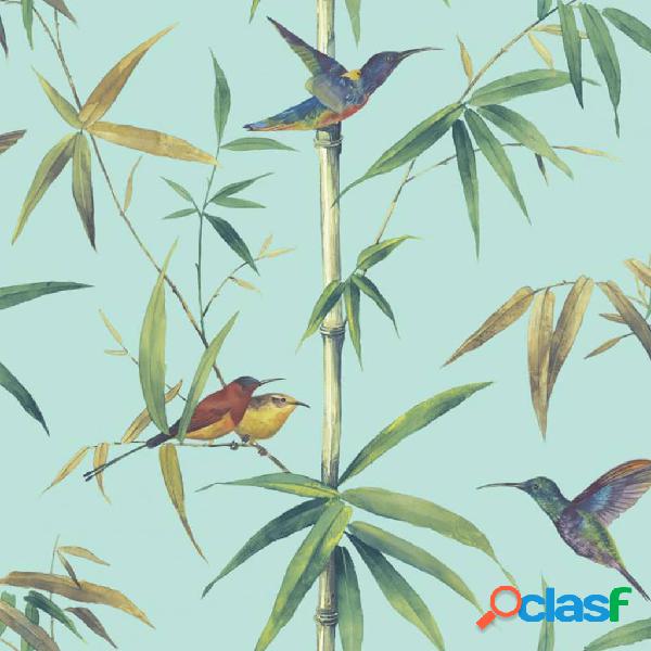 Noordwand Carta da Parati Kolibri and Bamboo Turchese
