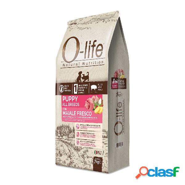 O-Life Dog Puppy All Breeds con Maiale fresco 7 kg