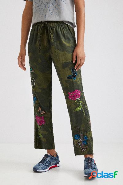 Pantaloni comfort camouflage floreale - GREEN - S