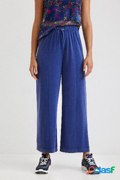 Pantaloni cropped con gamba ampia - BLUE - S