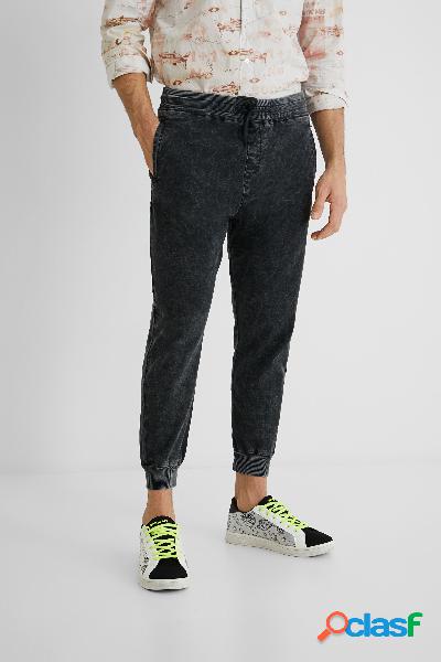 Pantaloni jogger jeans - BLACK - 28
