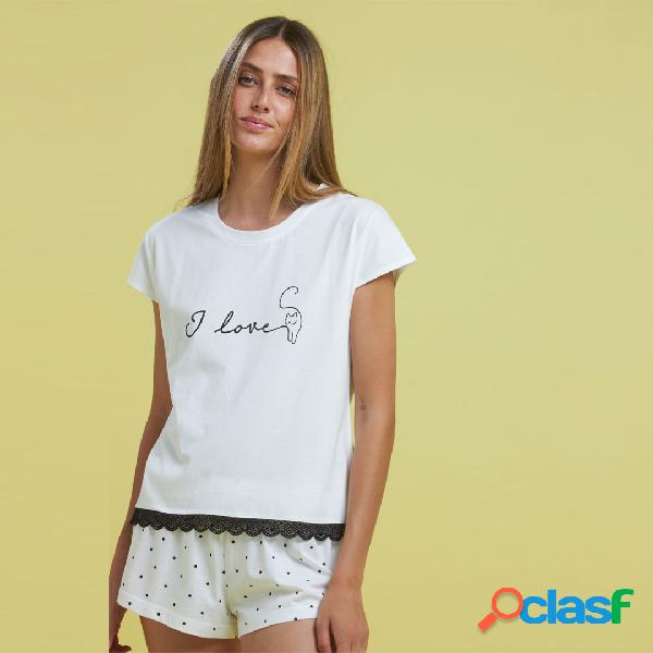 Pigiama Donna Noidìnotte I Love Cats Cotone Vari Colori