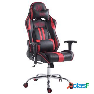 Poltrona Gaming LOGAN, Reclinabile, XXL, con Cuscini, Pelle